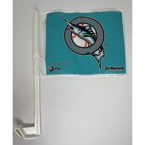 MLB Florida Marlins Car Window Flag Vintage Baseball 1999